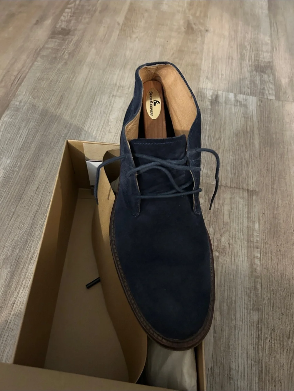 Trask Men's Dark Navy Suede Chukka Boots